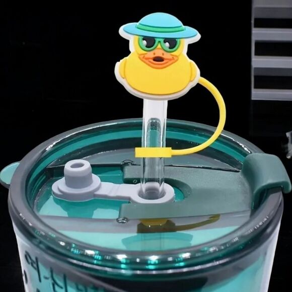 Rubber Duck Straw Topper NWT Stanley Yeti 3pc Silicone Reusable Yellow Ducky Set - Picture 4 of 5